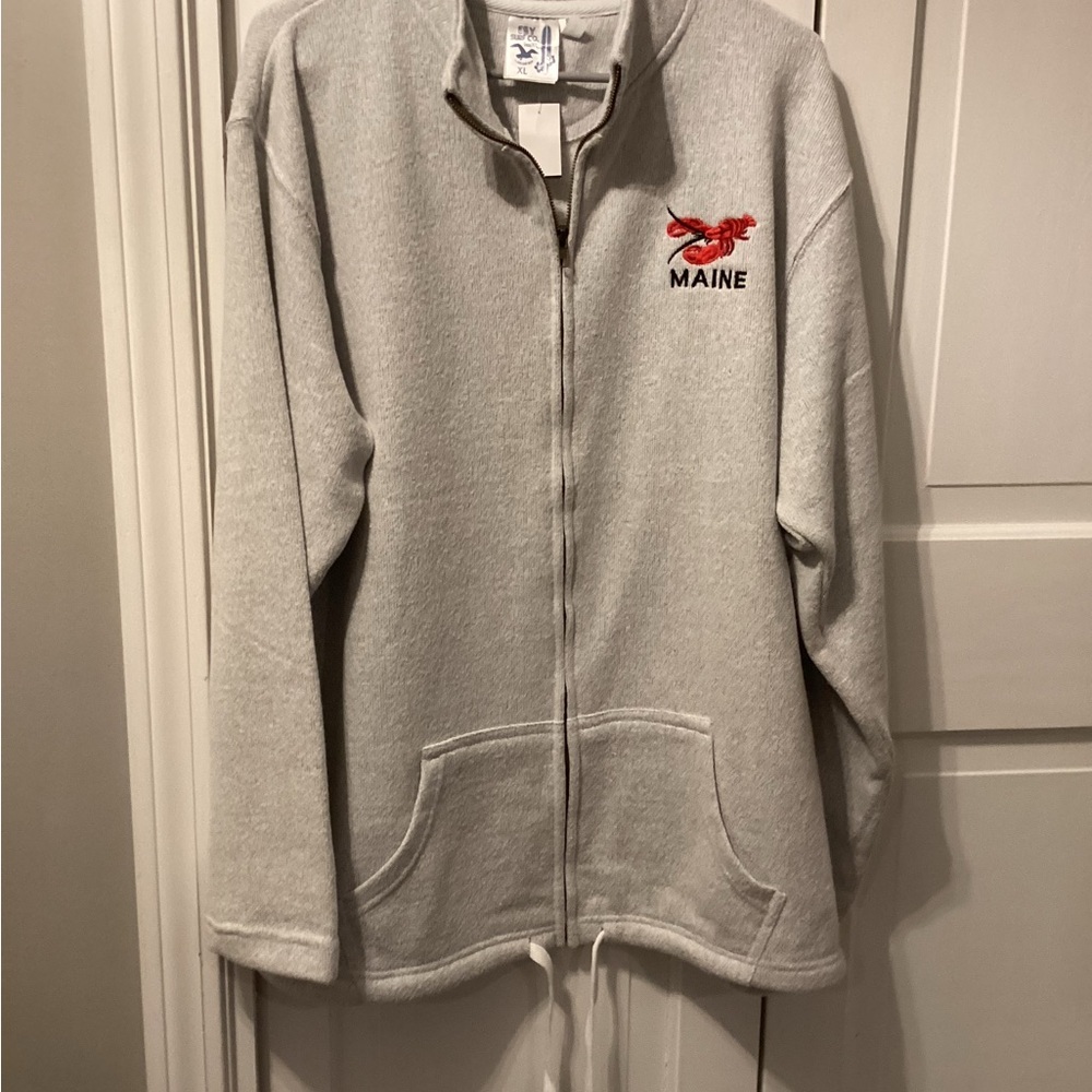 NWT Gray Maine Women's full zipper sweater jacket Nantucket style